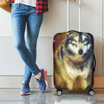 Cosmic Wolf Portrait Print Luggage Cover