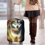Cosmic Wolf Portrait Print Luggage Cover