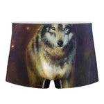 Cosmic Wolf Portrait Print Men's Boxer Briefs