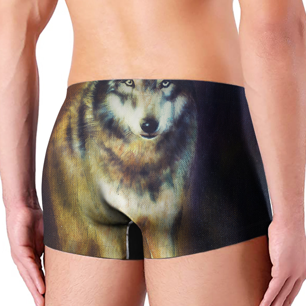 Cosmic Wolf Portrait Print Men's Boxer Briefs
