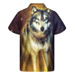 Cosmic Wolf Portrait Print Men's Short Sleeve Shirt