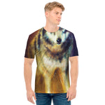Cosmic Wolf Portrait Print Men's T-Shirt