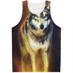 Cosmic Wolf Portrait Print Men's Tank Top