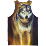 Cosmic Wolf Portrait Print Men's Tank Top