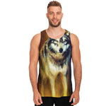 Cosmic Wolf Portrait Print Men's Tank Top