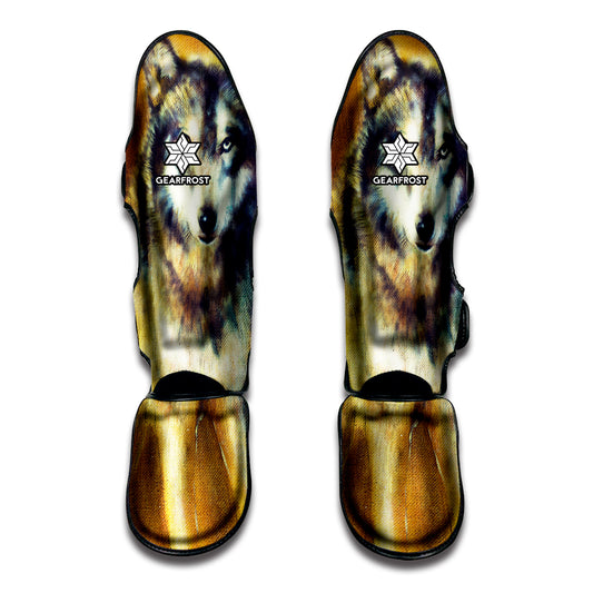 Cosmic Wolf Portrait Print Muay Thai Shin Guard