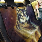 Cosmic Wolf Portrait Print Pet Car Back Seat Cover