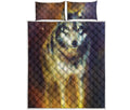 Cosmic Wolf Portrait Print Quilt Bed Set