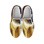 Cosmic Wolf Portrait Print White Slip On Shoes