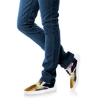Cosmic Wolf Portrait Print White Slip On Shoes