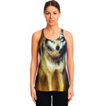 Cosmic Wolf Portrait Print Women's Racerback Tank Top