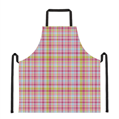 Cotton Candy Pastel Plaid Pattern Print Apron