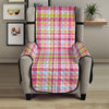 Cotton Candy Pastel Plaid Pattern Print Armchair Protector