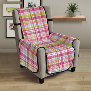 Cotton Candy Pastel Plaid Pattern Print Armchair Protector