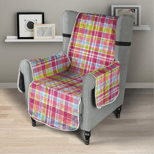 Cotton Candy Pastel Plaid Pattern Print Armchair Protector