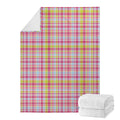 Cotton Candy Pastel Plaid Pattern Print Blanket