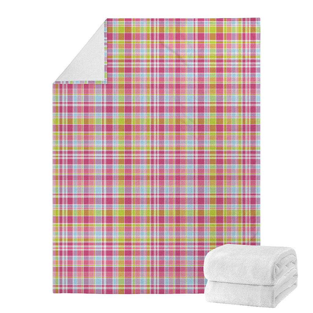 Cotton Candy Pastel Plaid Pattern Print Blanket