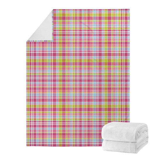 Cotton Candy Pastel Plaid Pattern Print Blanket
