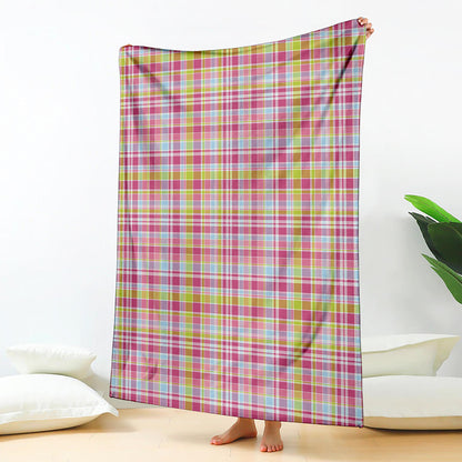 Cotton Candy Pastel Plaid Pattern Print Blanket