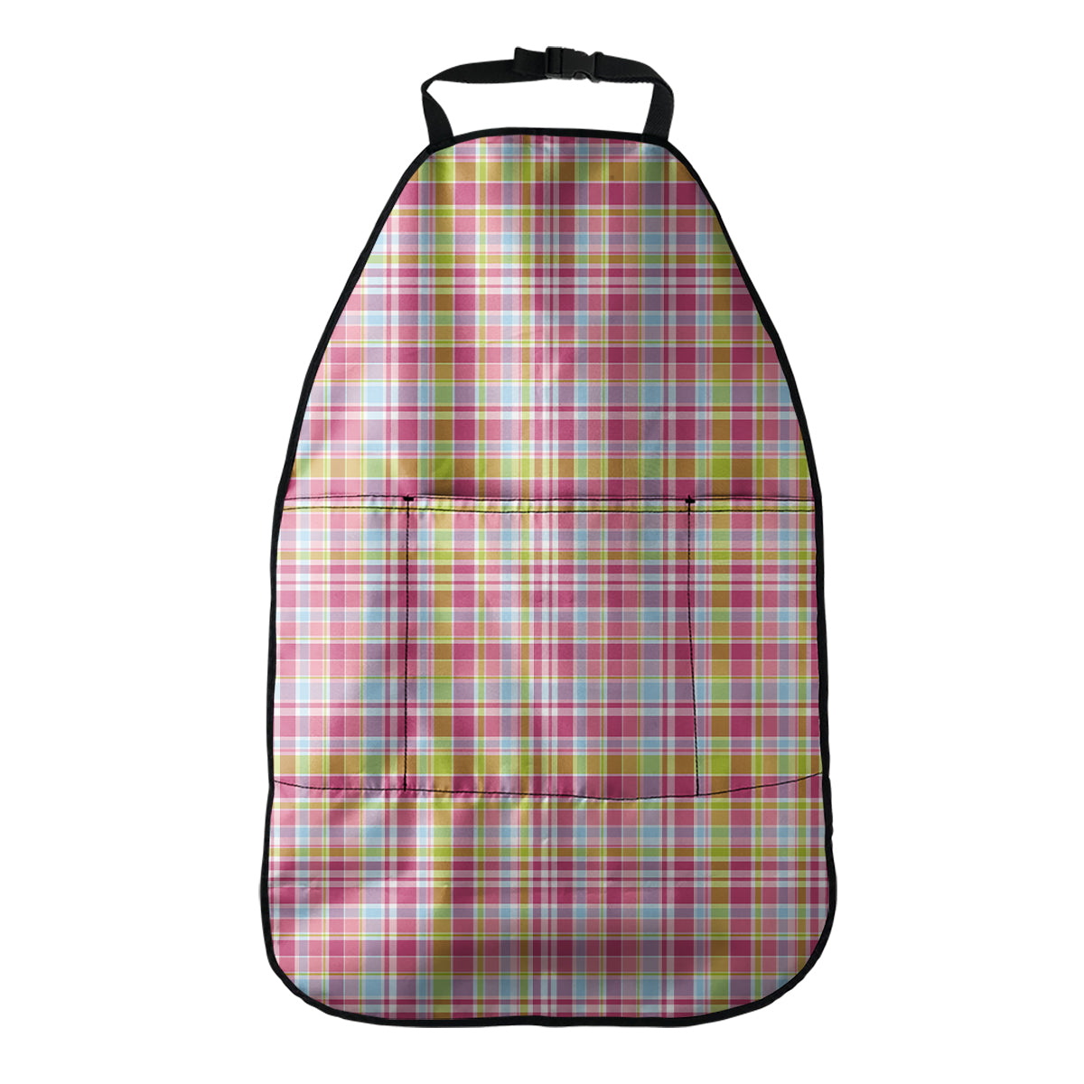 Cotton Candy Pastel Plaid Pattern Print Car Seat Organizers