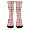 Cotton Candy Pastel Plaid Pattern Print Crew Socks