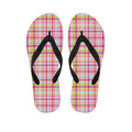 Cotton Candy Pastel Plaid Pattern Print Flip Flops