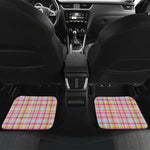 Cotton Candy Pastel Plaid Pattern Print Front and Back Car Floor Mats
