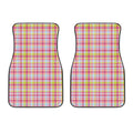 Cotton Candy Pastel Plaid Pattern Print Front Car Floor Mats