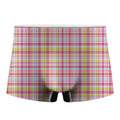 Cotton Candy Pastel Plaid Pattern Print Men's Boxer Briefs