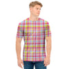 Cotton Candy Pastel Plaid Pattern Print Men's T-Shirt