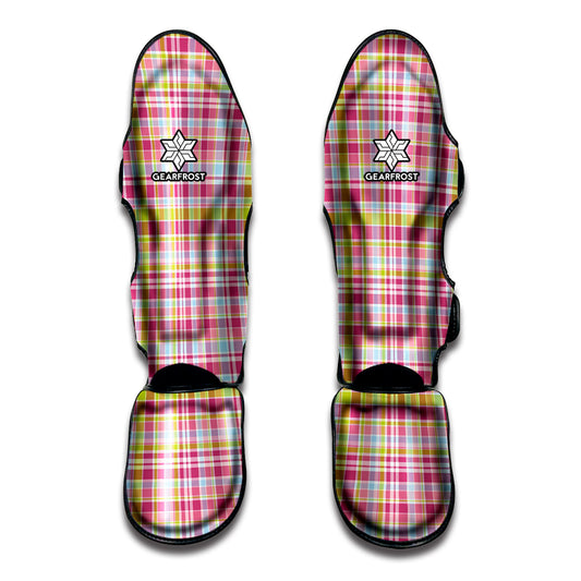 Cotton Candy Pastel Plaid Pattern Print Muay Thai Shin Guard