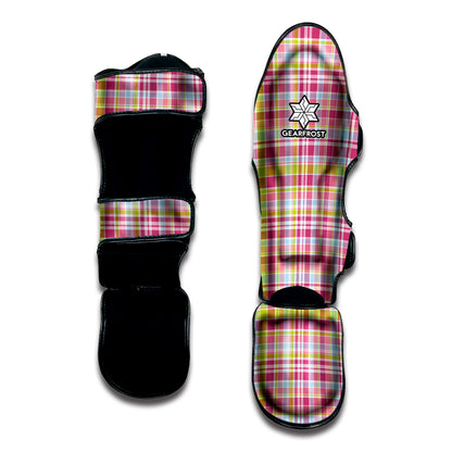 Cotton Candy Pastel Plaid Pattern Print Muay Thai Shin Guard