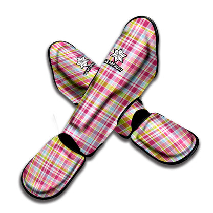 Cotton Candy Pastel Plaid Pattern Print Muay Thai Shin Guard