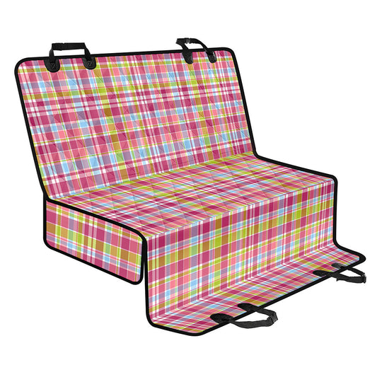 Cotton Candy Pastel Plaid Pattern Print Pet Car Back Seat Cover