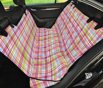 Cotton Candy Pastel Plaid Pattern Print Pet Car Back Seat Cover