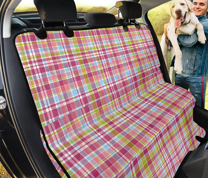 Cotton Candy Pastel Plaid Pattern Print Pet Car Back Seat Cover