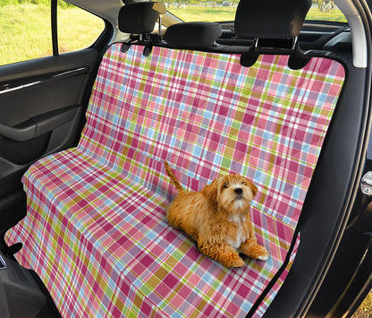 Cotton Candy Pastel Plaid Pattern Print Pet Car Back Seat Cover