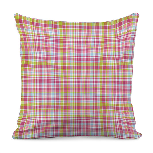 Cotton Candy Pastel Plaid Pattern Print Pillow Cover