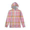 Cotton Candy Pastel Plaid Pattern Print Pullover Hoodie