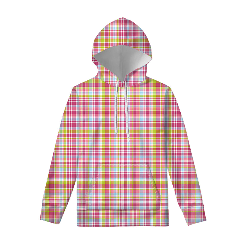 Cotton Candy Pastel Plaid Pattern Print Pullover Hoodie