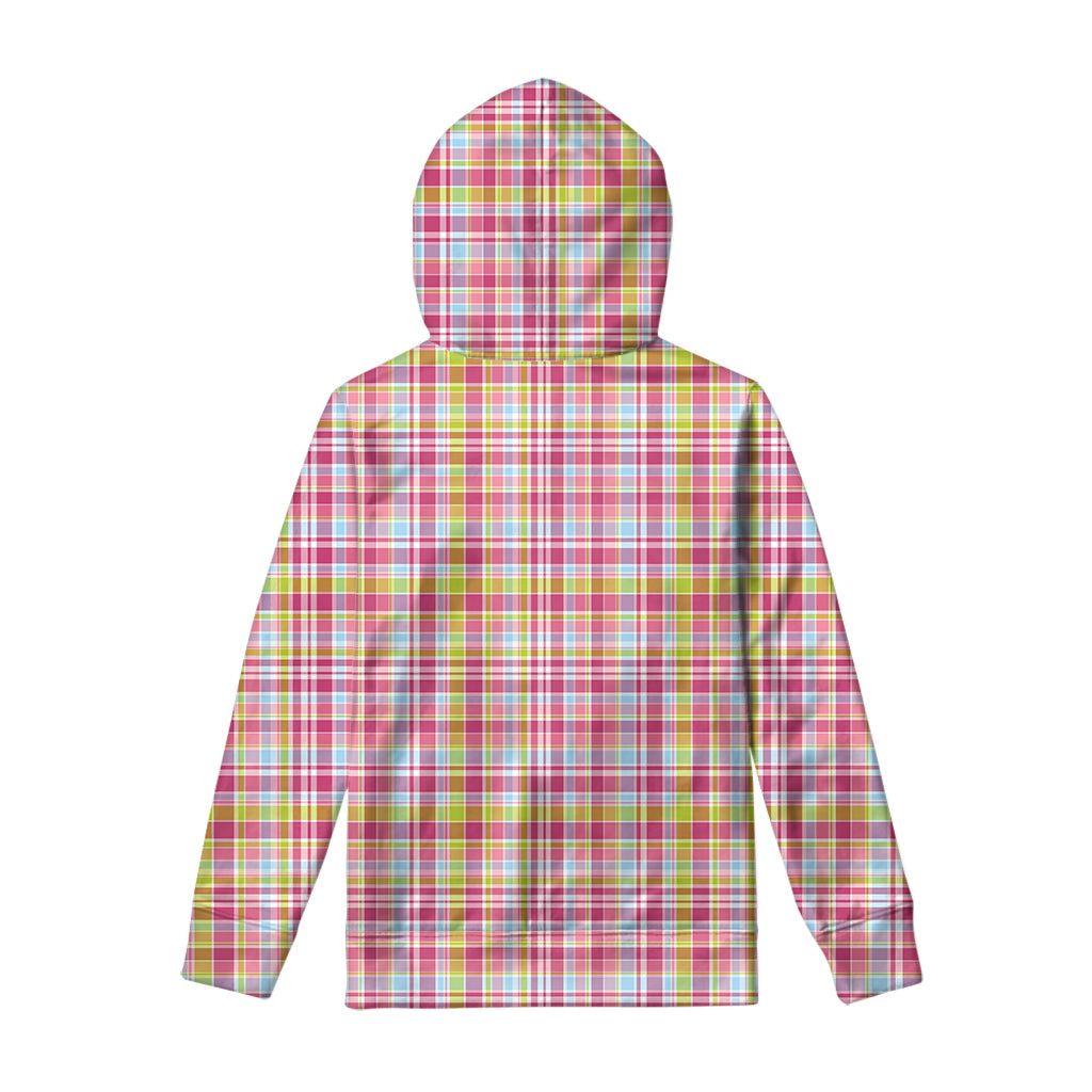 Cotton Candy Pastel Plaid Pattern Print Pullover Hoodie