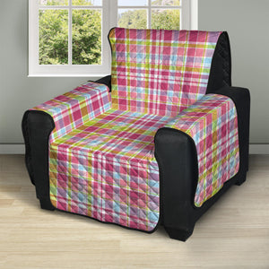 Cotton Candy Pastel Plaid Pattern Print Recliner Protector