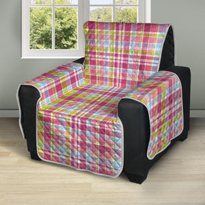 Cotton Candy Pastel Plaid Pattern Print Recliner Protector