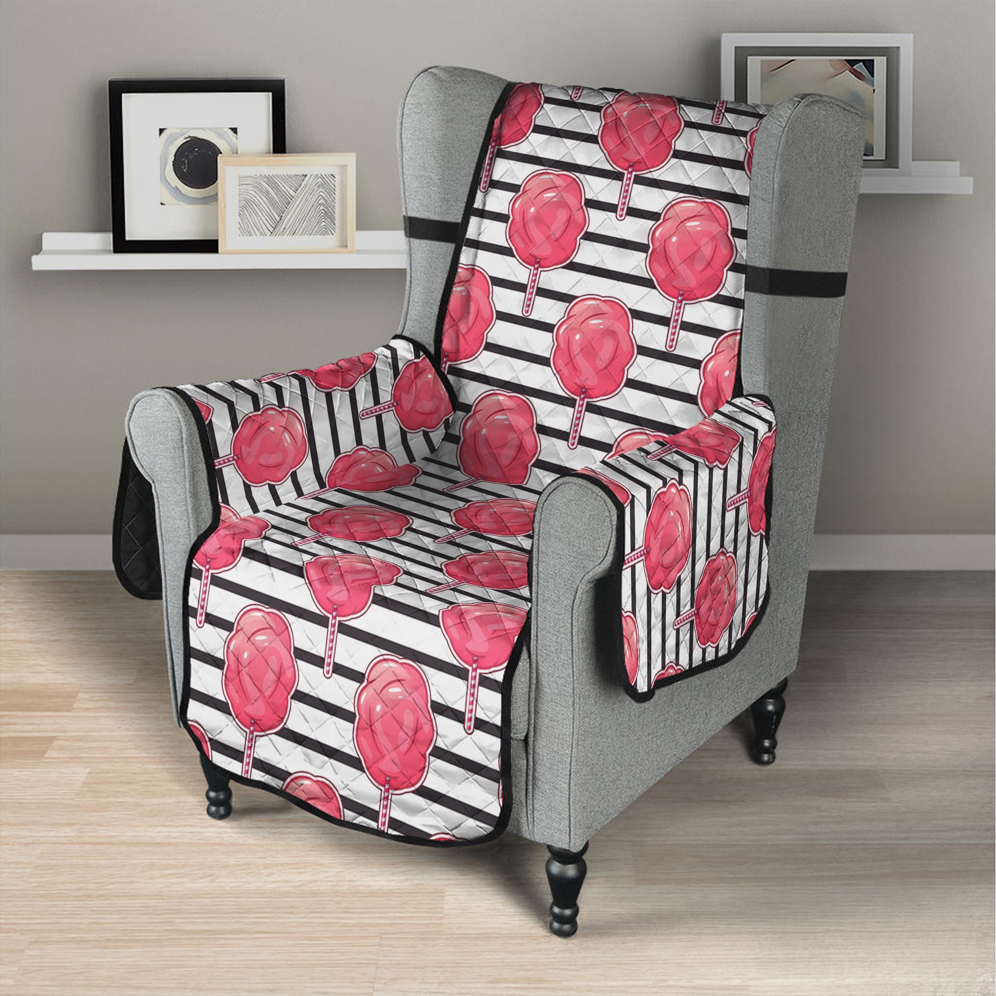 Cotton Candy Striped Pattern Print Armchair Protector