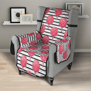 Cotton Candy Striped Pattern Print Armchair Protector