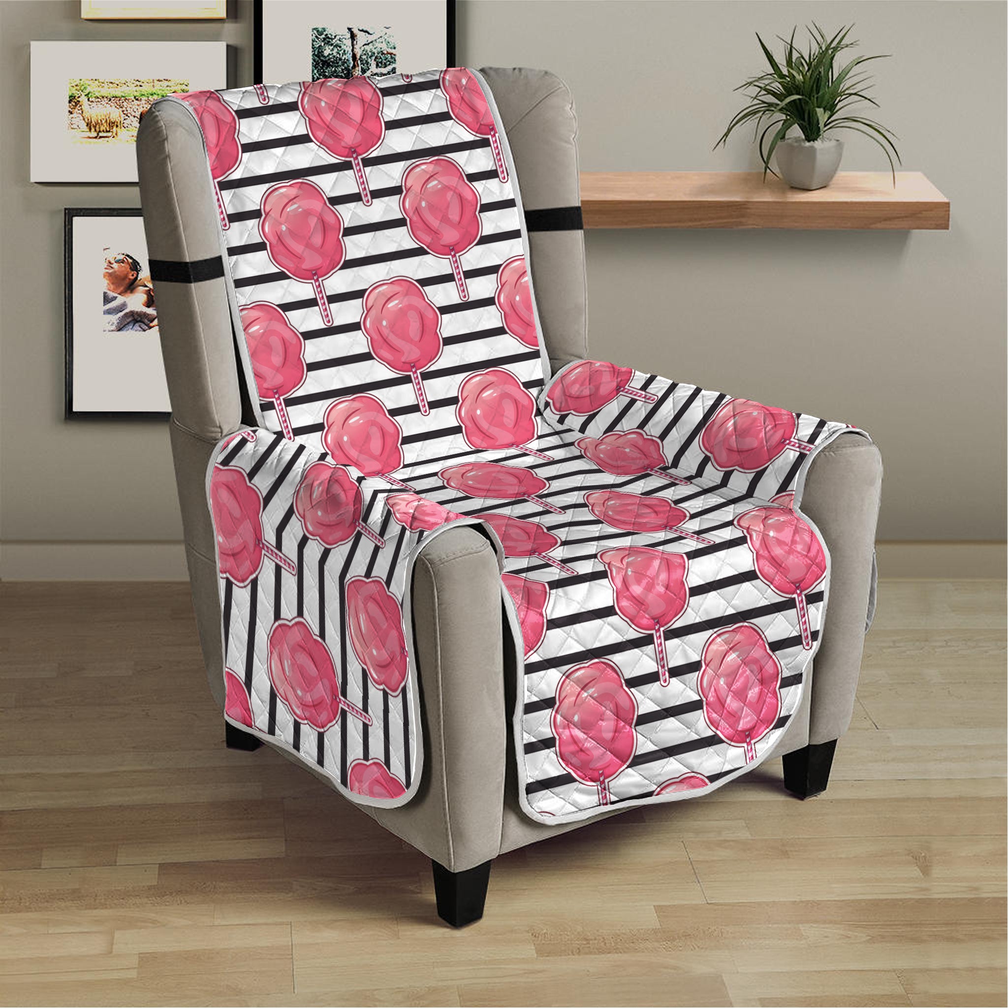 Cotton Candy Striped Pattern Print Armchair Protector