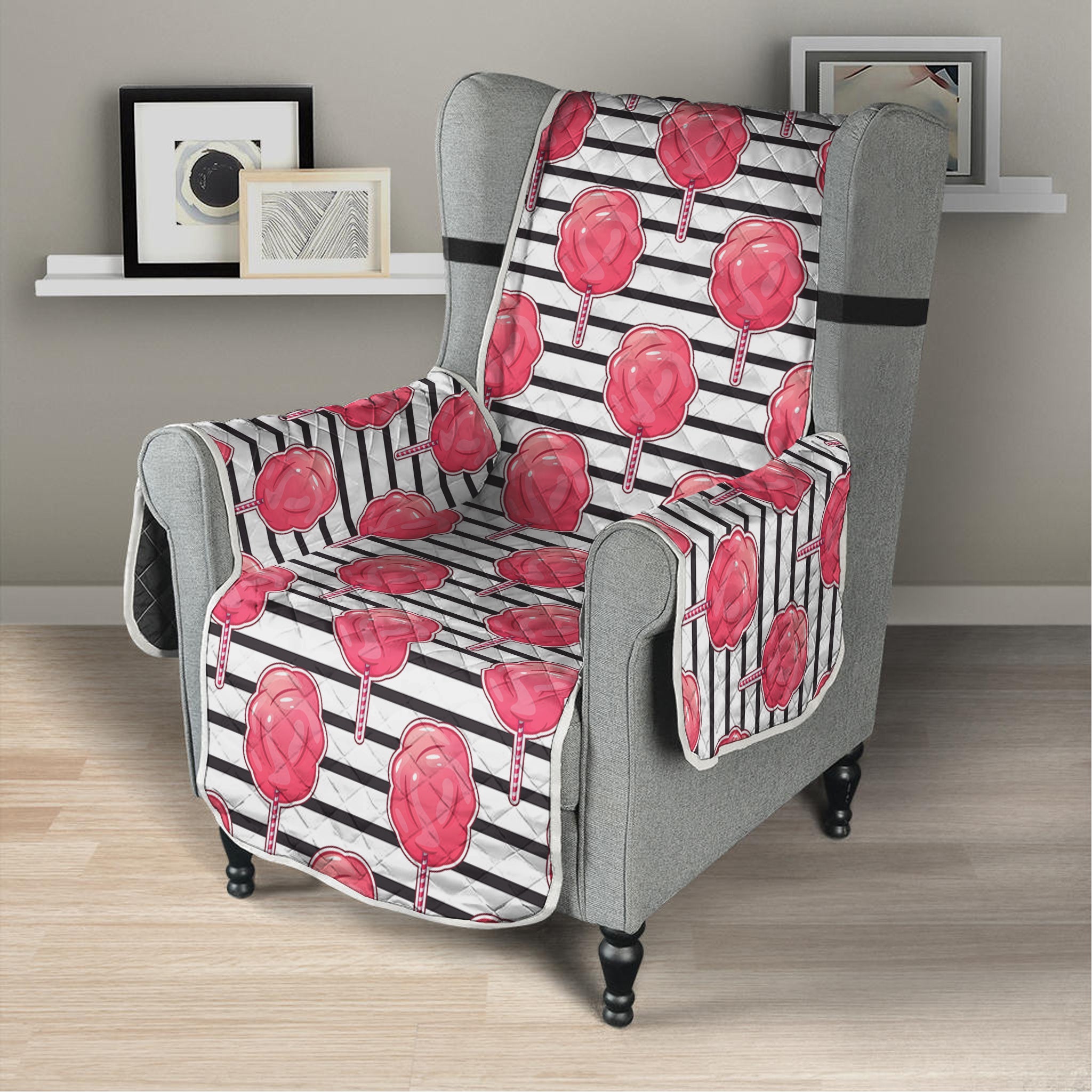 Cotton Candy Striped Pattern Print Armchair Protector