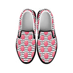 Cotton Candy Striped Pattern Print Black Slip On Shoes