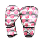 Cotton Candy Striped Pattern Print Boxing Gloves