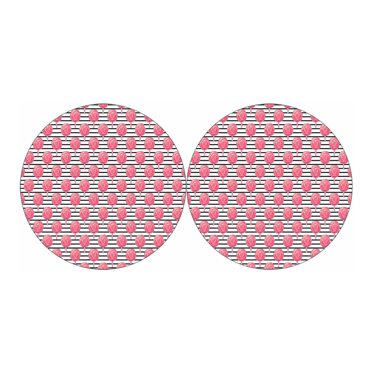 Cotton Candy Striped Pattern Print Car Coasters
